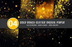 Gold Bokeh Glitter Digital Paper Product Image 1