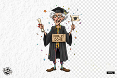 Whimsical Graduation Grandpa Clipart Product Image 1