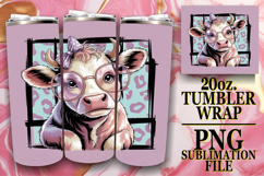 HAPPY ADVENTURES 20oz TUMBLER WRAP, Cute Cow Product Image 1
