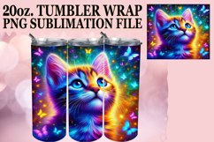 Dreamy vibes 20oz tumbler wrap, Cat Product Image 1