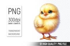 Cute Chick Clipart PNG, Printable Animals, Wildlife Design Product Image 1