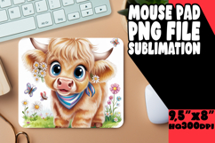 Bright Desk Pad Sublimation Ideas, Cute Cow Product Image 1