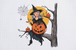 Vintage Witch Halloween Sublimation PNG Product Image 1