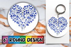Heart of Flowers Round Design Sublimation Art PNG Product Image 1