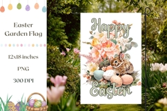 Happy Easter Garden Flag, Easter Eggs PNG, Easter Bunny PNG Product Image 1