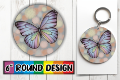 Luminous Car Coaster Round Sublimation PNG, Butterfly Product Image 1