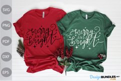 Merry and Bright SVG Cut Files - Christmas SVG Design Product Image 2