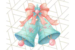 Coral and Aqua Christmas Clipart PNG, Pastel Holiday Art Product Image 3