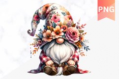 Floral Gnome Sublimation - Clipart PNG Bundle Product Image 2