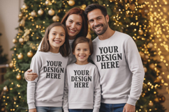 Christmas Family Matching T-Shirt Mockups | Holiday Group Product Image 1