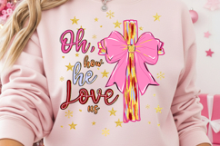 Oh how he loves us png, Valentine Christian png, Brushstroke Product Image 2