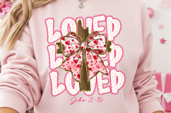 Loved John 3:16 png, Preppy Valentine Png, Loved valentine Product Image 1