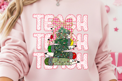 Preppy Coquette Teacher Png, Christmas Teacher Png Product Image 3