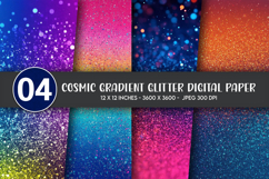 Cosmic Gradient Glitter Digital Paper Product Image 1