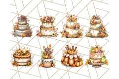 Fall Cake Clipart PNG, Autumn Cakes With Pumpkins Product Image 3