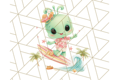 Alien Vacation Clipart PNG, Cute Summer Galaxy Art Clip Art Product Image 3