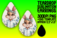 Stylish Teardrop Design for Sublimation Projects , Cute Bunn Product Image 1