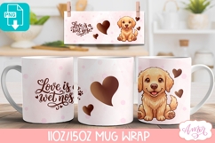 Dog lover Valentine Mug Wrap PNG, Dog Owner Mug PNG Product Image 3
