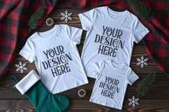 Christmas Family Matching Group Flat Lay T-Shirt Mockups Product Image 1
