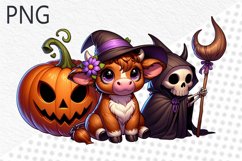 Halloween Cow Sublimation - Clipart PNG Design Product Image 1