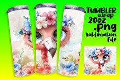 Watercolor Floral Flamingo Tumbler Product Image 1