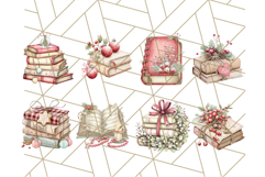 Christmas Book Clipart, Festive Reading PNG Illustrations Product Image 3