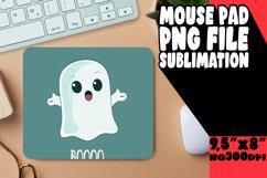 Cute Halloween Ghost Mouse Pad Sublimation Artwork Product Image 1