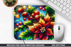 Flowers Mouse Pad Sublimation,Christmas Mouse Pad PNG Design Product Image 1