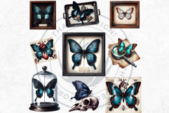 Dark Academia PNG, Gothic Butterfly Clipart Moody ephemera Product Image 7