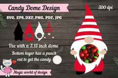 Gnomes in a striped hat Candy Dome svg, Couple Ornament Product Image 1