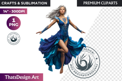 Fantasy Boreal Winter Girl Warrior &amp; Ice Queen Clipart Product Image 1