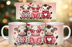 Valentine Mug Wrap Sublimation - three cows Product Image 1