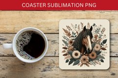 square coaster - floral horse Product Image 1