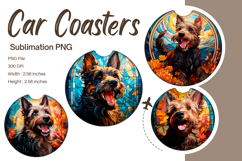 Dog Car Coasters Accessories Printable Template Circle_51 Product Image 1