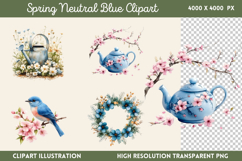 Spring Neutral Blue Clipart PNG Product Image 1
