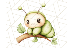 Cute Caterpillar Clipart PNG, Spring Bug Illustrations Product Image 3