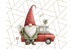 Vintage Truck Christmas Gnomes Clipart PNG, Cute Gnome Png Product Image 3
