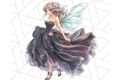 Gothic Fairy & Potion Clipart, Dark Fantasy PNG Printable Product Image 3