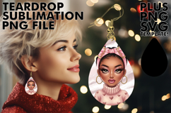 Playful teardrop EARRINGS Art, Afro Girl Product Image 1