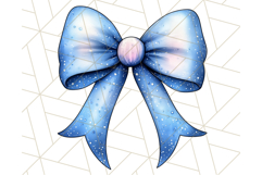 Watercolor Summer Bow Clipart PNG, Coquette Bright Bow Png Product Image 3