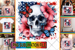 Sweet TOTE BAG Ideas PNG, Skull USA Product Image 1