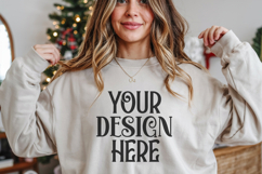 Christmas Gildan 18000 Ash Crewneck Sweatshirt Mocku Product Image 1