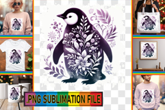 Dazzling TOTE BAG Gift Ideas PNG, Flower Animals Product Image 1