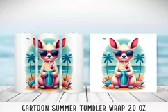 Summer cartoon Tumbler Wrap|PNG, 20 oz. Product Image 5