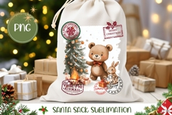 Cartoon Christmas Bear Santa Sack, Christmas Gift Bag Product Image 1