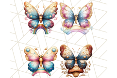 Jewel Toned Butterfly Clipart PNG, Metallic Look Butterflies Product Image 7