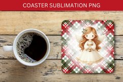 square coaster - girl angel Product Image 1