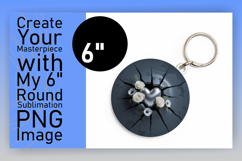 Elegant Keychain Circle Design PNG , 3D Heart Product Image 1