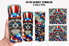 Skinny Tumbler 20oz Wrap Design,4th of july Tumbler PNG Product Image 1