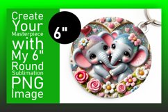 Whimsical Circle Design Keychain Template , Sweet Animals Product Image 1